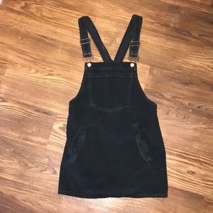 Dark Green Overall Dress